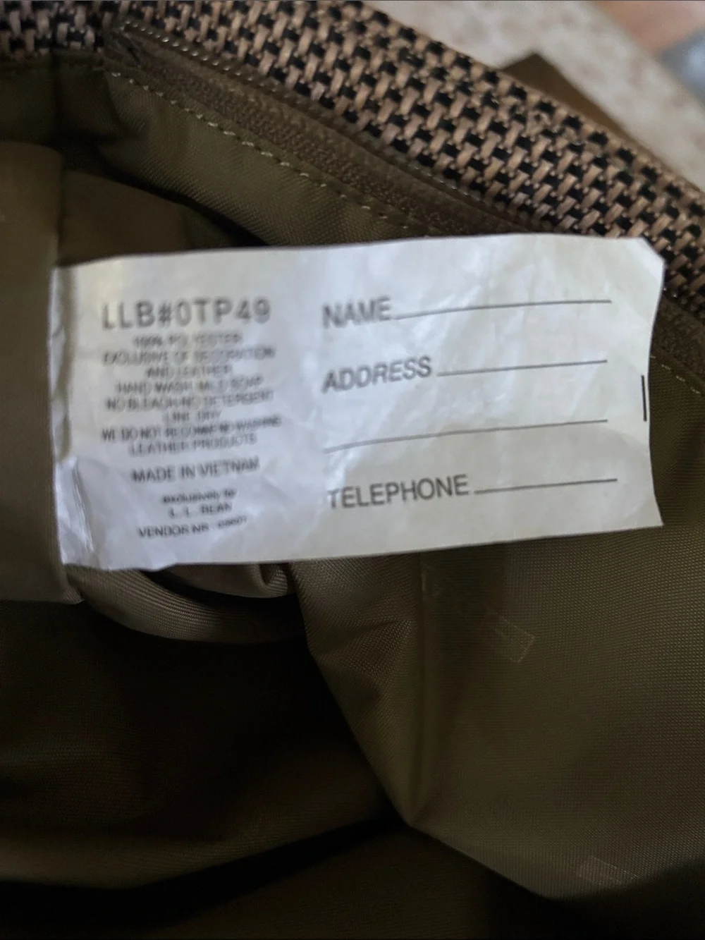 LL Bean Traveler Duffel vintage